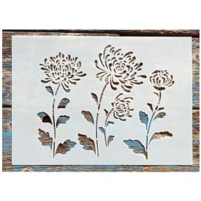   Őszirózsa virág mintás sablon, 21x30cm-es DIY festő  stencil  