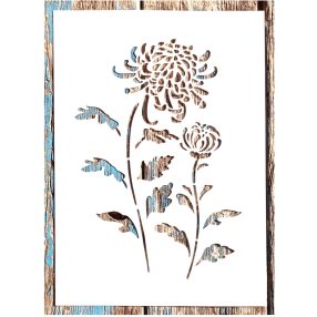   A4  Őszirózsa álló virág mintás sablon, 21x30 cm-es DIY stencil  
