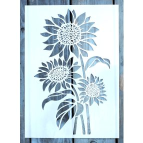 Nagy napraforgó  műanyag sablon,  DIY festő  stencil  