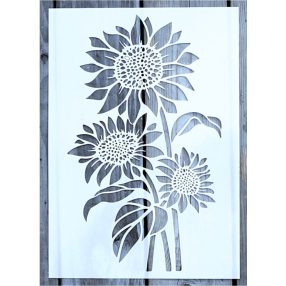 Nagy napraforgó  műanyag sablon,  DIY festő  stencil  