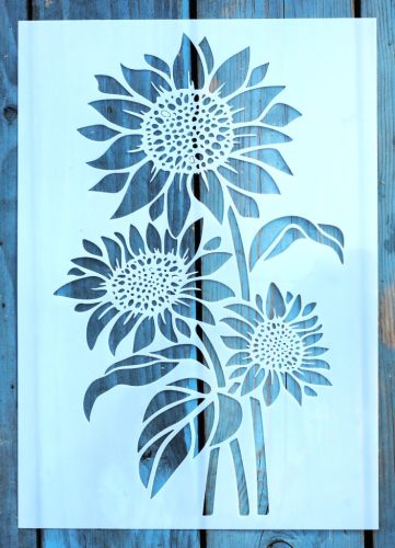 Nagy napraforgó  műanyag sablon,  DIY festő  stencil  