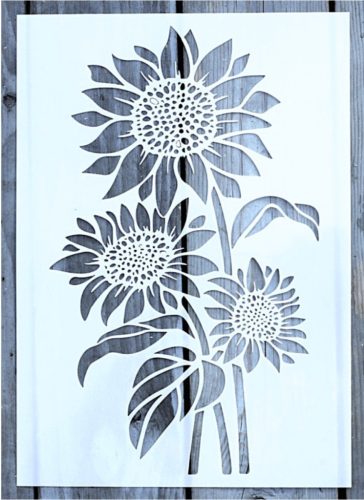 Nagy napraforgó  műanyag sablon,  DIY festő  stencil  