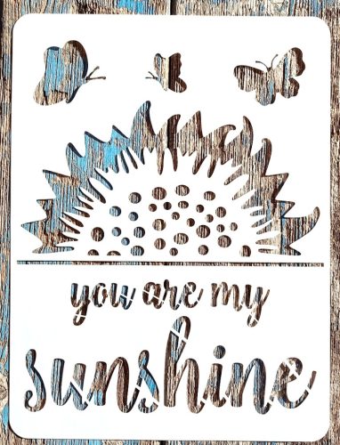 Napraforgó fej műanyag sablon, 21x30 cm-es DIY  festő stencil  