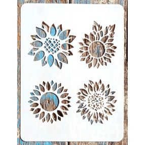   A4  napraforgó fej  műanyag  festő sablon, 21x30cm-es DIY stencil  