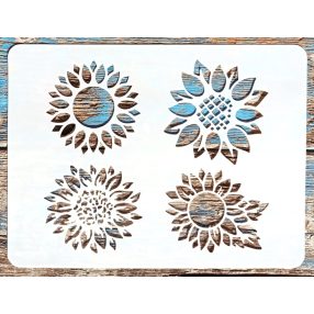   A4  napraforgó fej  műanyag  festő sablon, 21x30cm-es DIY stencil  