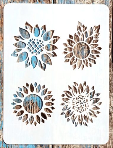 A4  napraforgó fej  műanyag  festő sablon, 21x30cm-es DIY stencil  