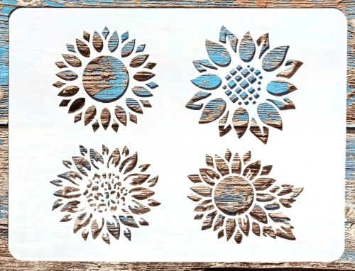 A4  napraforgó fej  műanyag  festő sablon, 21x30cm-es DIY stencil  