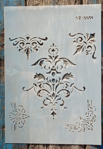 Barokk mintás sablon, stencil ST 5591 