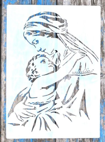 Szűz Mária sablon, stencil 