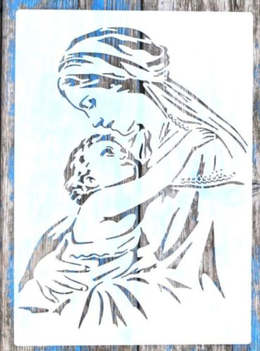 Szűzmária  festő  sablon, A4 21x30cm-es műanyag  DIY stencil