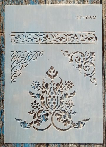 Barokk mintás sablon, stencil ST-5590