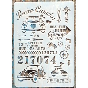 A4 VW bogár műanyag sablon, 21x30 cm-es DIY stencil 