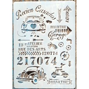 A4 VW bogár műanyag sablon, 21x30 cm-es DIY stencil 