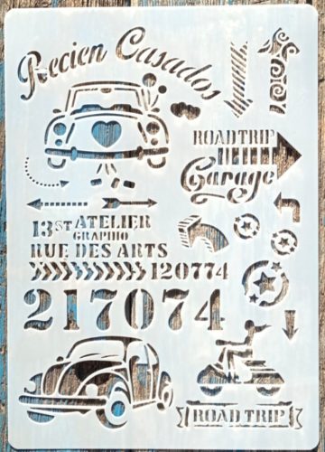 A4 VW bogár műanyag sablon, 21x30 cm-es DIY stencil 