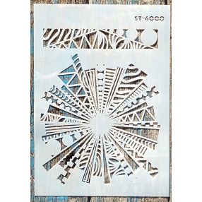   Absztrakt mintás sablon 21x30 cm-es festő DIY stencil ST-6000