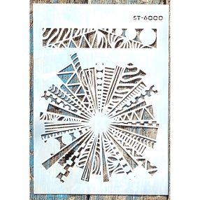   Absztrakt mintás sablon 21x30 cm-es festő DIY stencil ST-6000