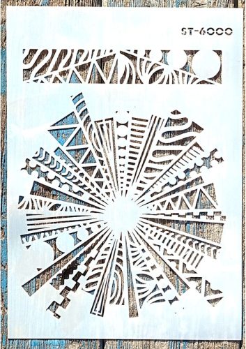 Absztrakt mintás sablon 21x30 cm-es festő DIY stencil ST-6000