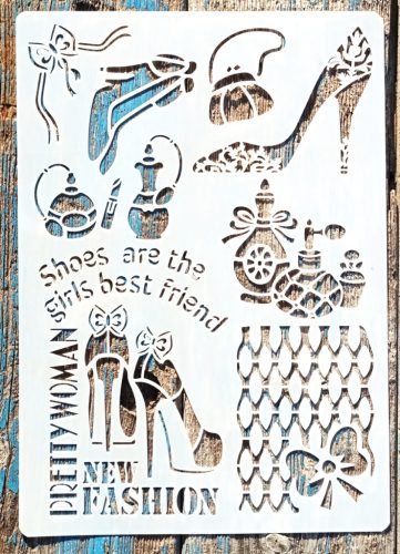 A4  Magas sarkús parfümös DIY sablon, műanyag festő stencil 