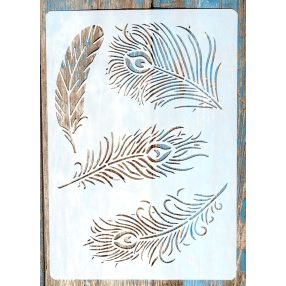 A4  Pávatollas sablon, 21x30-cm stencil DIY műanyag sablon