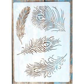 A4  Pávatollas sablon, 21x30-cm stencil DIY műanyag sablon