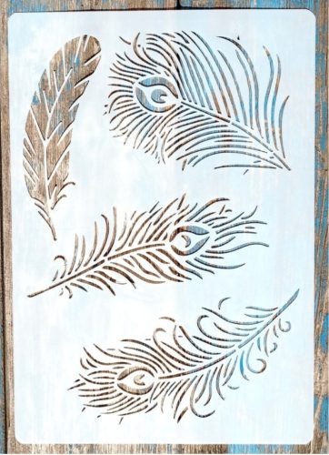 A4  Pávatollas sablon, 21x30-cm stencil DIY műanyag sablon