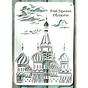   Vörös tér Moszkva mintás műanyag festő sablon, 21x30 cm-es DIY stencil 