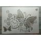 Pillangós óràs műanyag festő sablon, 21x30 cm-es DIY stencil 