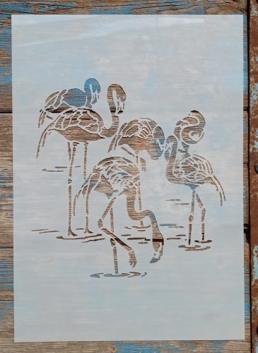 Flamingós sablon, stencil 