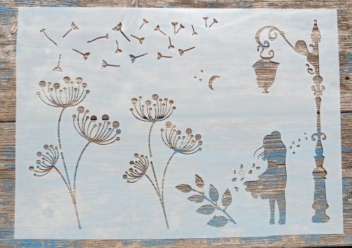 Pitypangos làmpàs  műanyag festő  sablon A4 méretű DIY festő  stencil 