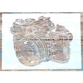 Fényképezőgépes   műanyag sablon,  21x30cm-es stencil 