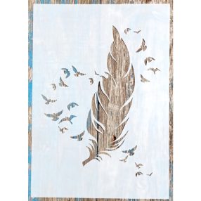 Tollas  madaras műanyag sablon, DIY stencil 
