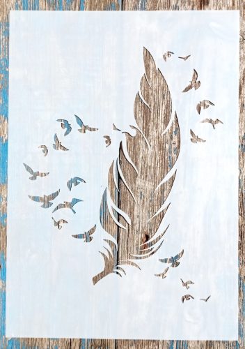 Tollas  madaras műanyag sablon, DIY stencil 