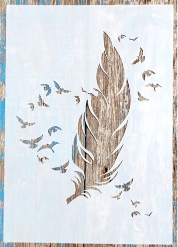 Tollas  madaras műanyag sablon, DIY stencil 