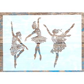   Balerina mintás műanyag festő sablon, 21x30 cm-es méretű DIY stencil 