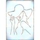 21x30  cm Nő kalapban műanyag sablon , DIY festő stencil