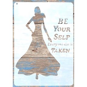   A4  Be your self egész női alak DIY sablon műanyag festő stencil