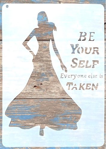 A4  Be your self egész női alak DIY sablon műanyag festő stencil