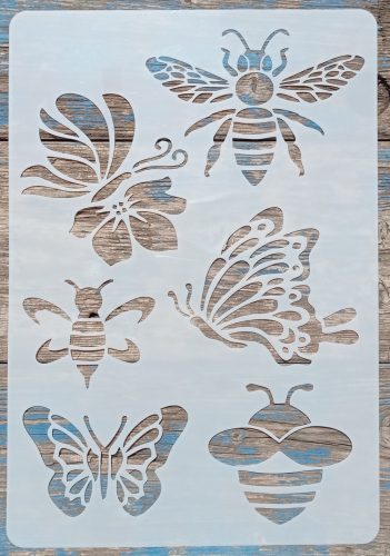 Méhes pillangós  sablon , stencil