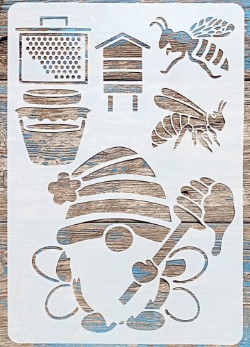  A4 Mézmanós,  méhes  műanyag sablon DIY festő stencil