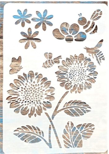 Napraforgós műanyag sablon ,  DIY festő stencil