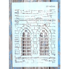   Tégla ablakos  festő sablon 21x30cm-es műanyag DIY stencil