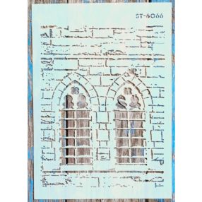   Tégla ablakos  festő sablon 21x30cm-es műanyag DIY stencil