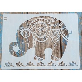 Elefántos mandala műanyag sablon DIY festő stencil