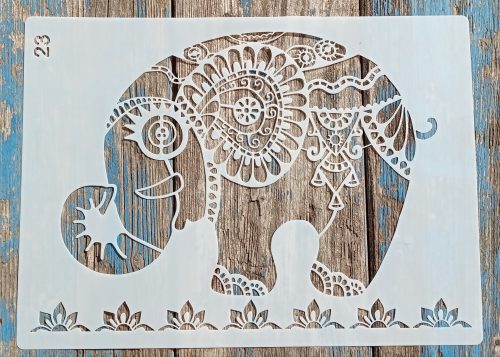 Elefántos  sablon , stencil
