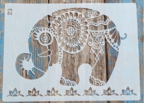 Elefántos mandala műanyag sablon DIY festő stencil