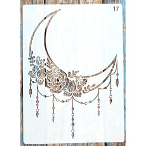   Holdas rózsás festő sablon 21x30cm-es műanyag DIY stencil