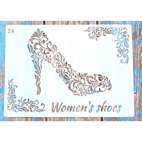 A4 Tűsarkú cipő DIY sablon 21x30cm műanyag stencil