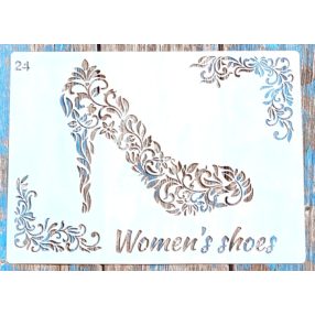 A4 Tűsarkú cipő DIY sablon 21x30cm műanyag stencil