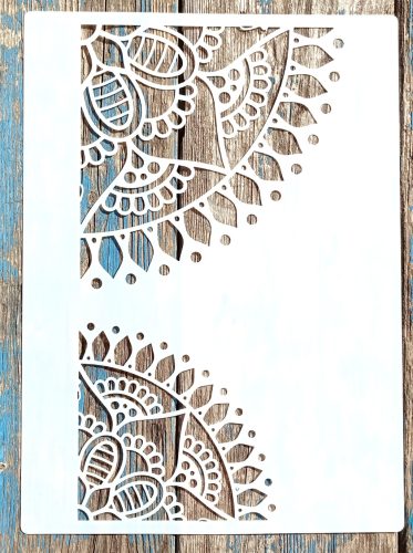  negyed mandalás   festő sablon 21x30cm-es műanyag DIY stencil