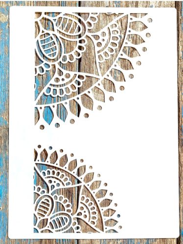  negyed mandalás   festő sablon 21x30cm-es műanyag DIY stencil
